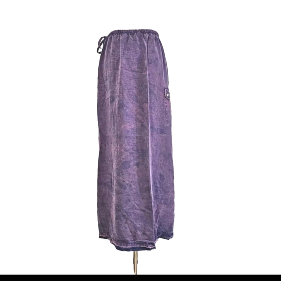 John Paul Richard Uniform  Purple Tie Dye Utility Tencel Y2K Medium Midi Skirt - Picture 2 of 12